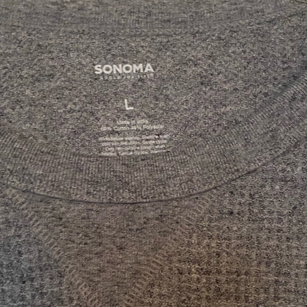 Sonoma Essential Gray Thermal Tee. NWT. Size L. - Picture 2 of 4